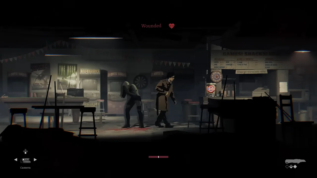 A wounded status indicator mid-fight — demo footage