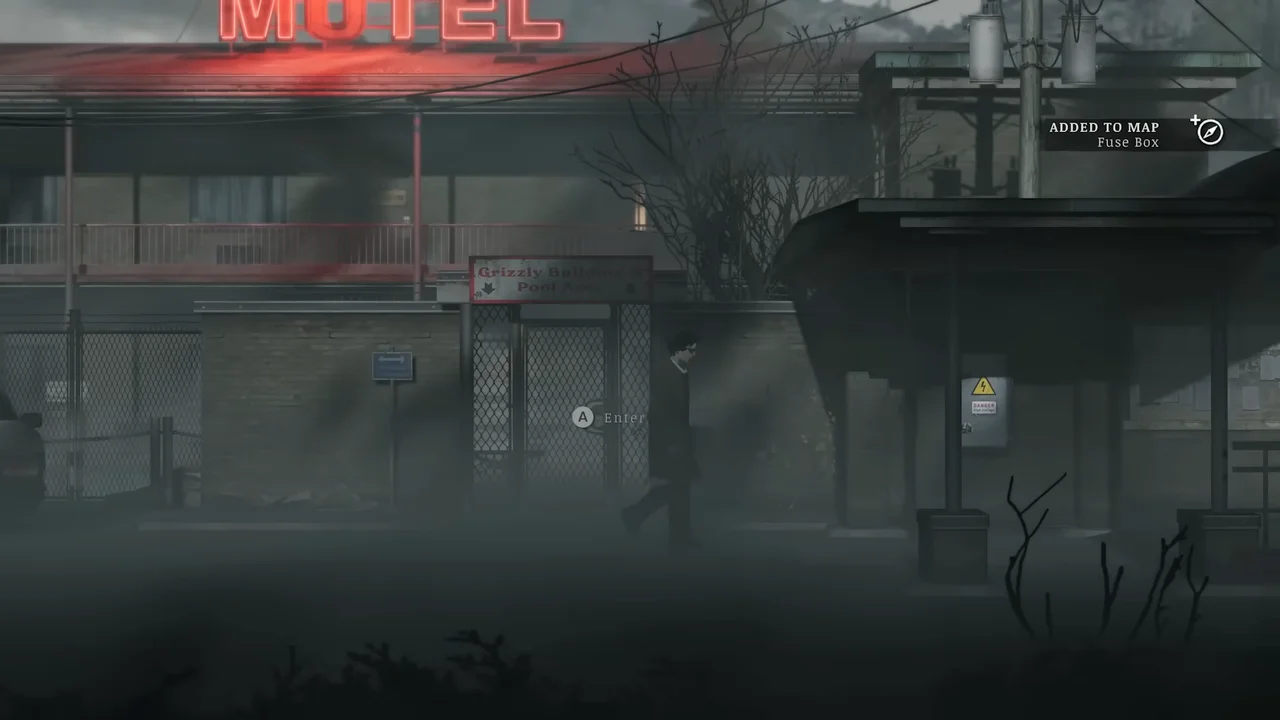 The motel’s neon sign added to Red’s map — demo footage